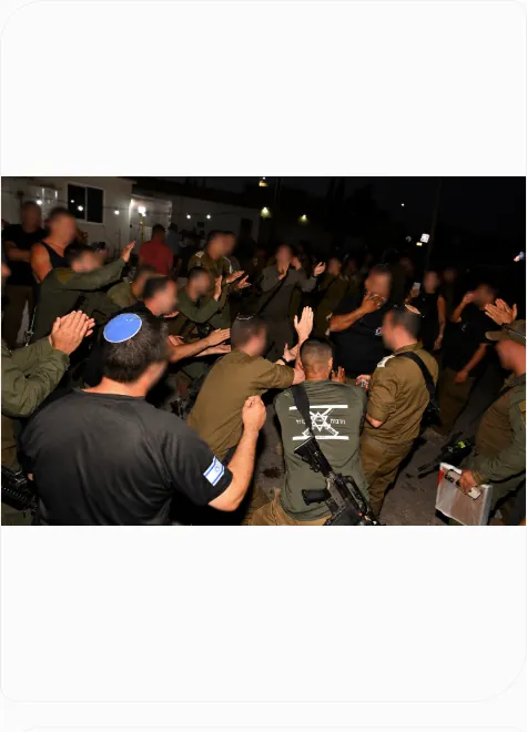 A prayer circle at an evening of appreciation