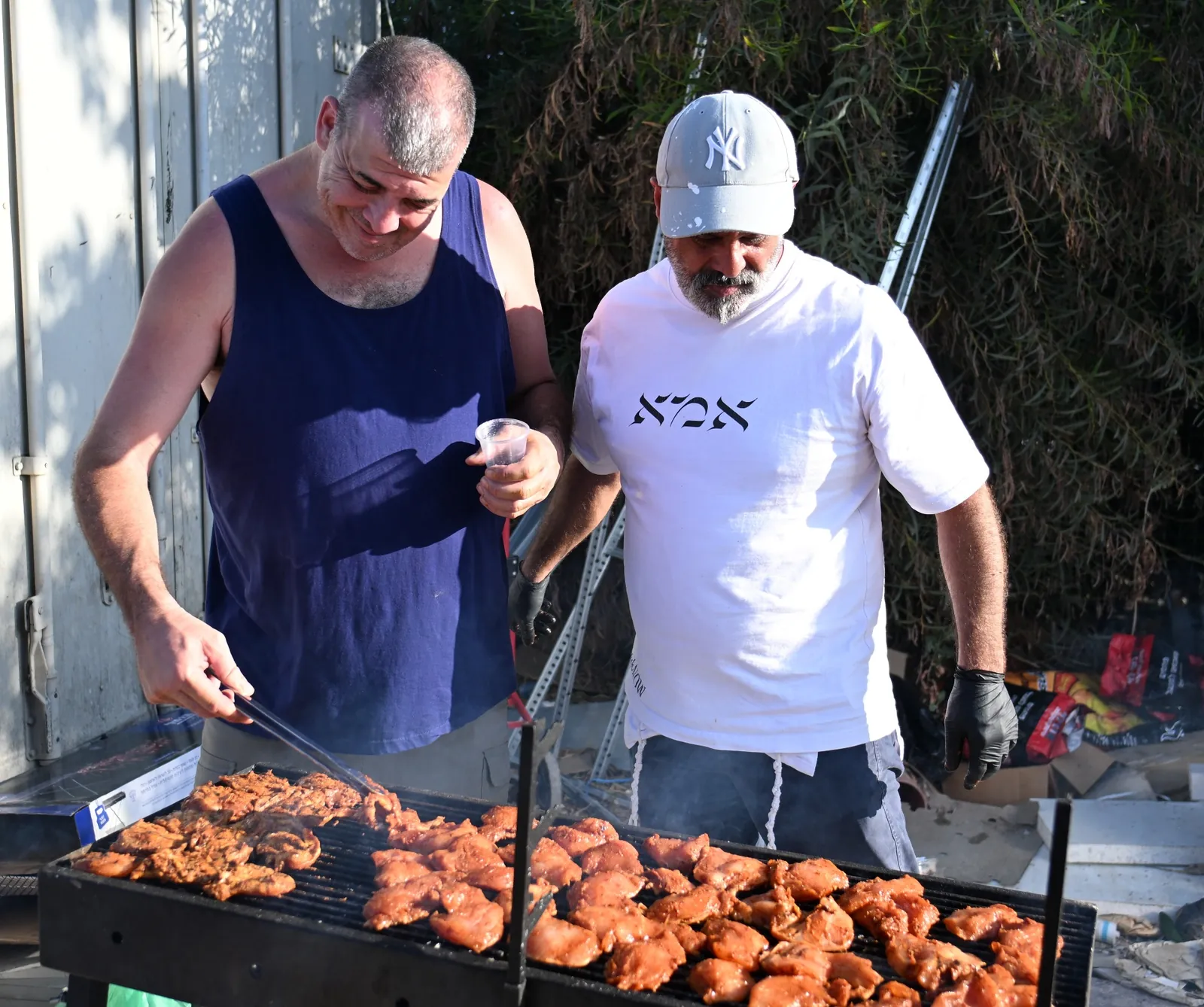 Volunteers at the grill