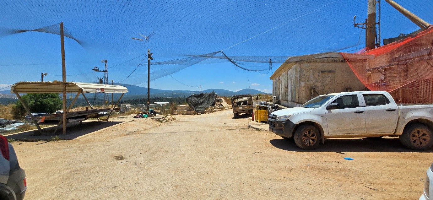Protective netting stretched over a forward position along Israel's northern front